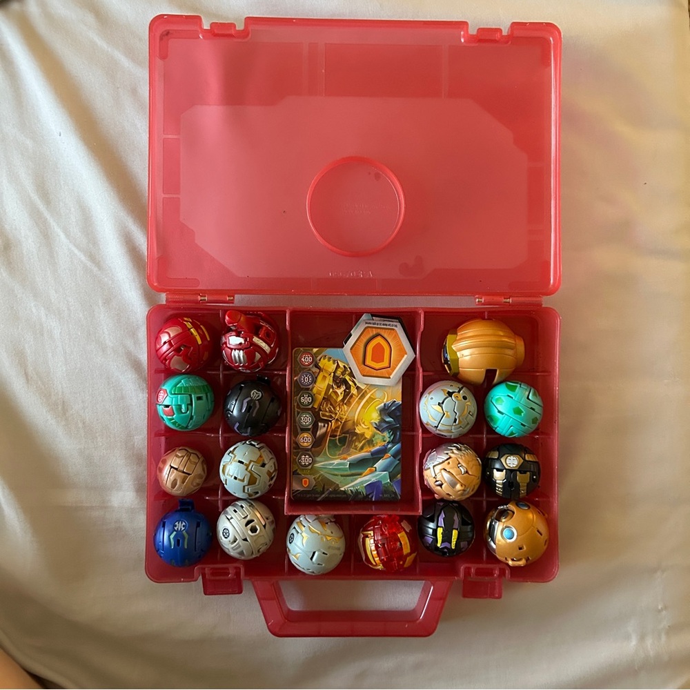 Red and Blue Trading Cards Set with Carrying Case